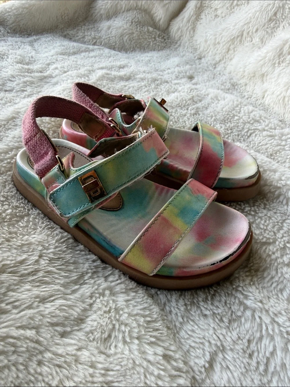 Steve Madden Kids Pastel Tie-Dye Strap Sandals
